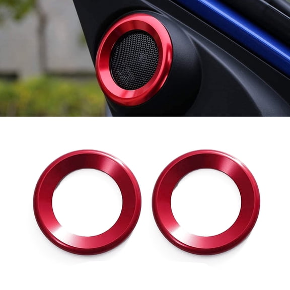 Xotic Tech 2pcs A-Pillar Door Audio Speaker Ring Surrounding Ring Decoration Covers Compatible with Honda Civic 10th 2016-2021 (Red)