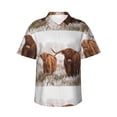 thumbnail image 2 of Xecao Yak print Hawaiian shirt - a stylish short-sleeve button-down for men, perfect for casual beach and tropical outings., 2 of 9