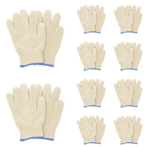 10Pairs Heat Proof Oven Gloves for Grilling and Baking, Comfortable Aramid Oven Gloves with Fingers, Thick Cotton Knit Gloves For Handling Hot Pans and Dishes