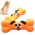 thumbnail image 1 of 2PCS Squeaky Bone Toy Dog Face Creative Bone Dog Bite Toy Dog Teething Toy, 1 of 10