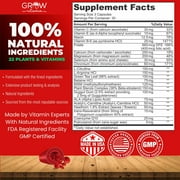 Grow Vitamin Heart Support Supplement for Cardiovascular Health, Blood Pressure, Cholesterol, Natural Artery Cleanse