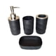 thumbnail image 1 of Juego de 4 accesorios de baño, jabonera para baño, restaurantes y hogar. Negro, 1 of 9