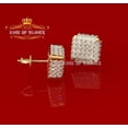 thumbnail image 6 of King of Bling's 1.95ct Cubic Zirconia 925 Yellow Silver Women & Men Hip Hop Square Earrings, 6 of 11