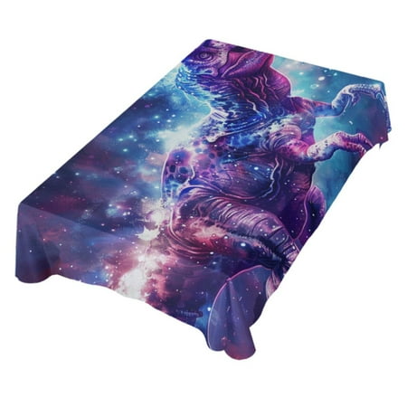 

JSTEL Dinosaur T-rex Dino Nebula Table Cloth Square 60 x 60 Inch Tablecloth Anti Wrinkle Table Cover for Dining Kitchen Parties