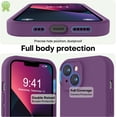 thumbnail image 3 of for iPhone 13 Case, Premium Silicone with [Camera Protection] [Soft Anti-Scratch Microfiber Lining] Shockproof Protective Phone Case for iPhone 13 Women Men Girls 6.1", Grape, 3 of 14