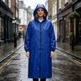 thumbnail image 2 of Kamentoy Women Waterproof Long Raincoat with Hood, Zipper Front Lightweight Rain Poncho Jacket for Hiking Camping Travel Outdoor Activities, 2 of 7