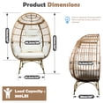 thumbnail image 6 of LFCREATOR Wocker, Steel Egg Hanging Chair with Stand and Cushions, Coffee, 6 of 8