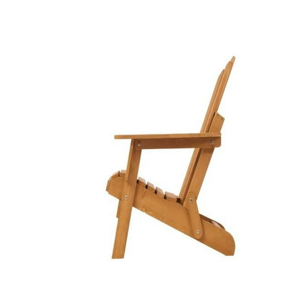 Outdoor Wooden Folding Adirondack Chair with Retractable Ottoman, Pre-Assembled BackRest & SeatBoard, Wood Patio Chair for Garden Backyard Porch Pool Deck Firepit as picture