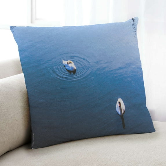 Ahgly Company Animals Swan Indoor Throw Pillow, 18 inch by 18 inch