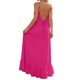 thumbnail image 5 of Mujeres Maxi Vestido de Verano Lino Siente V-Cuello Estilo de Suspensión sin Espalda Ajustable Volantes Doblado, Suelto Vestido Fluido para las Mujeres Playa, 5 of 7