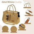 thumbnail image 4 of Cshidworld Canvas Tote Bag for Women With Side Pockets, Laptop Work Crossbody Everyday Satchel, Purses Shoulder Tote Bag Everyday Satchel Handbags Messenger for Travel Nurse College Gift, Brown, 4 of 7