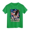 thumbnail image 5 of mgoYE 250 Years America Anniversary Shirt Girls Boys 250th Independence Day Birthday Shirt USA Flag Star and Stripes Shirt for Kids(Green,11-12 Years), 5 of 5