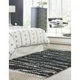 thumbnail image 4 of Unique Loom Serenity Shag Collection Area Rug - Castries (10' x 14' Rectangle Black and White), 4 of 12