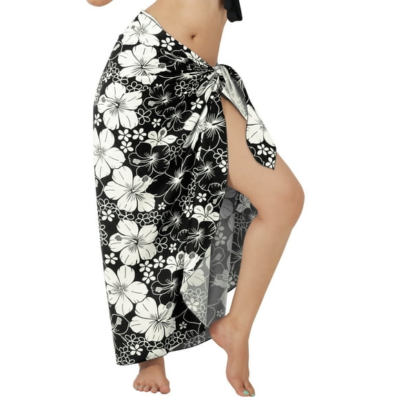 HAPPY BAY Women's Multi Wear Beach Sarong Pareo Wrap Slit Skirt One Size Sable, Floral