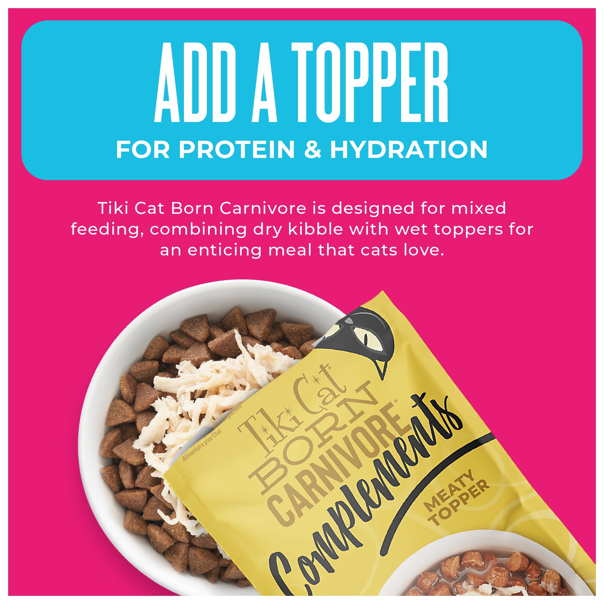 Tiki Cat Born Carnivore Wet Cat Food, Mousse, Chicken & Liver Recipe in Broth, 2.4 oz. Pouch
