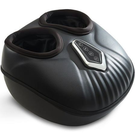 Foot Massager with Heat and Compression, Shiatsu Feet Massager, Fits Up to Men Size 13.5, Black