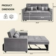 thumbnail image 7 of Pull Out Couch Bed, Adjustable Backrest Sofa with Side Pocket and Phone Holder, Velvet, 7 of 7