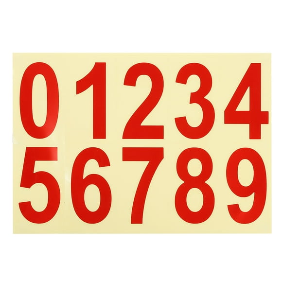 Uxcell 4 Inch Reflective Mailbox Number Sticker Decal Die Cut Classic Style Strong Self Adhesive, Red, 1 Pack