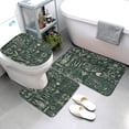 thumbnail image 3 of Bathroom Rugs Sets 3 Piece - Vintage Botanical Sketch Collage A Absorbent Non Slip Bath Mats, U-Shape Toilet Lid Cover, Contour Mat, Soft Washable Shower Mats Bath Rug Mat for Bathroom Tub Toilet, 3 of 7