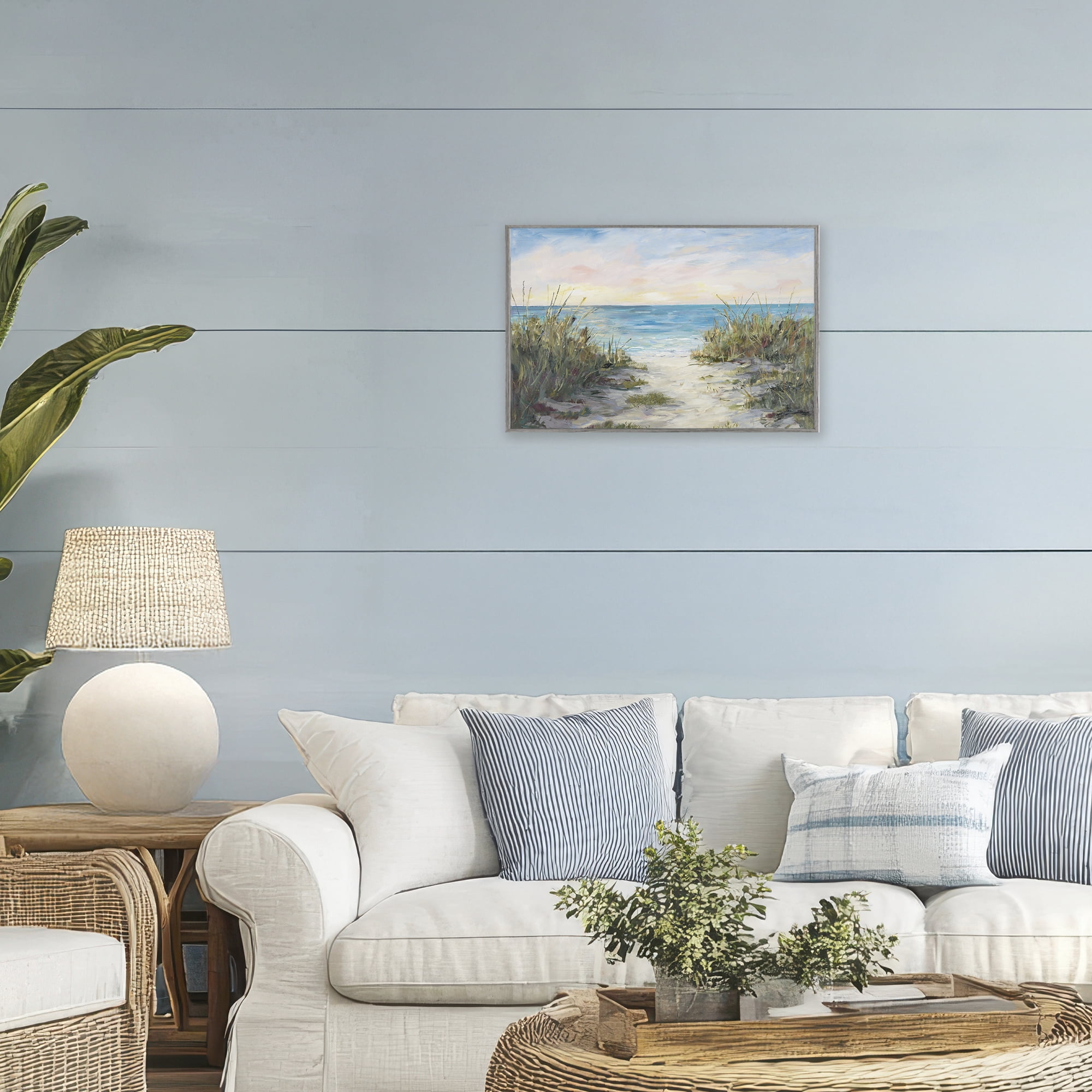 Stupell Industries Walk To The Beach Gray Framed Giclee Art, design by Julie DeRice
