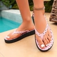 thumbnail image 6 of Xdegoge Flip Flops for Women Open Toe Flatform Thong Sandals Retro Polka Dot Print Thick Sole Slip On Casual Beach Vacation Daily Shoes, 6 of 9