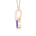 thumbnail image 2 of ANGARA Natural Heart-Shaped Tanzanite Ribbon Pendant with Diamond in 14K Rose Gold for Women (Size-5mm) | December Birthstone, Anniversary, Jewelry Gift for Women | Natural Tanzanite Necklace, 2 of 8