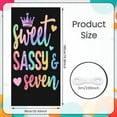 thumbnail image 2 of Rainbow Gradient Sweet Sassy Banner Purple Crown Princess Background Star Decor Heart Accent Sweet Seven Banner for 7th Birthday Party Girls' Party Photo Backdrop, 2 of 8