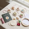 thumbnail image 4 of Christmas Embroidery Kit, 12PCS DIY Ornament Set for Beginners, Punch Needle Holiday Decor with Pre‑Printed Fabric, Thread, Needles, Ribbons and Instructions, 4 of 5