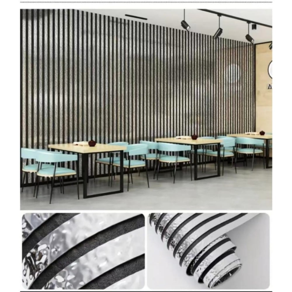 Rolls 3D Stereo Carved Metal Groove Wall Stickers – Sound-Absorbing PVC, Peel-and-Stick for Kitchen, Bathroom, Living Room