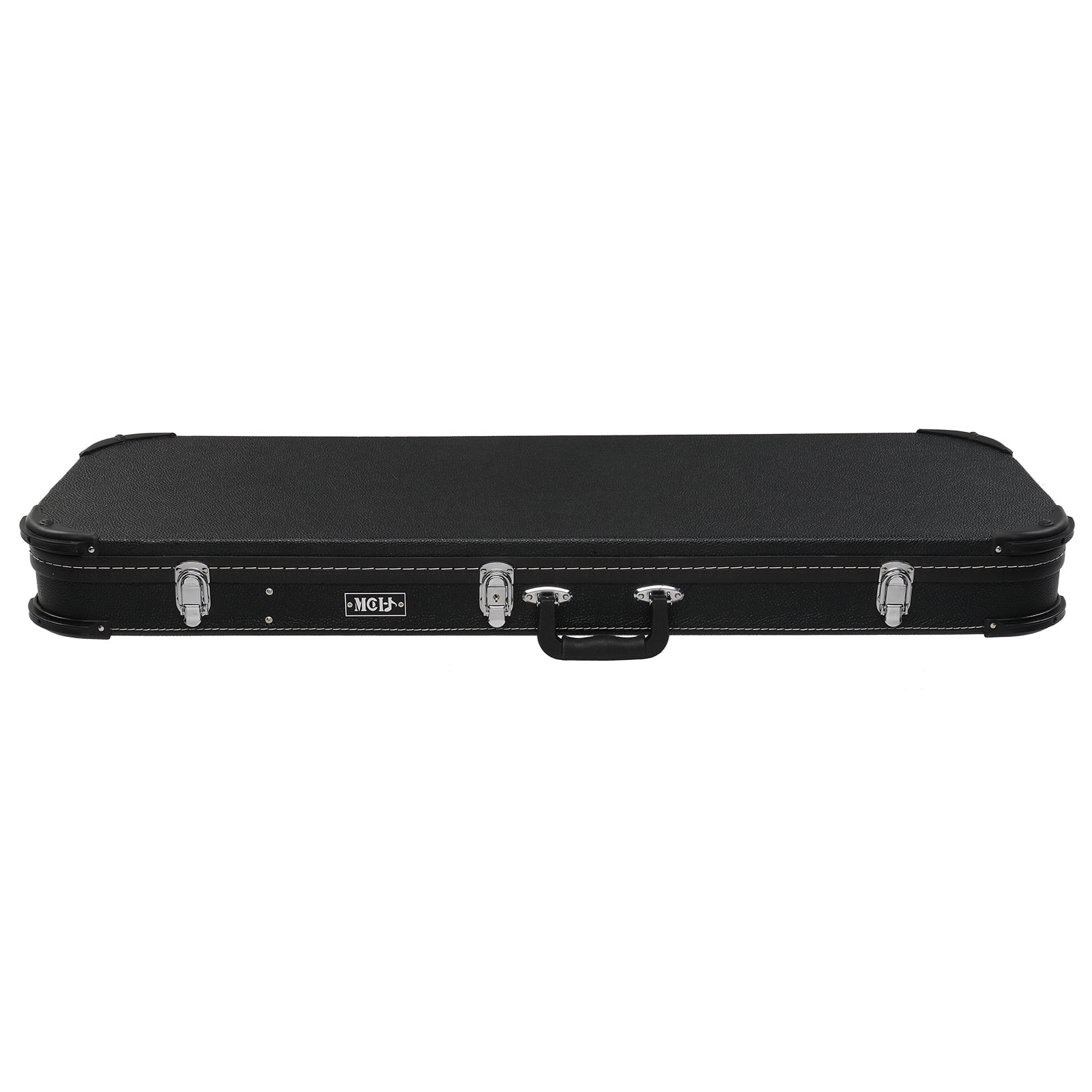 Electric Guitar Square Hard Case with Protective Sleeve Fits ST TL Burning fire 170 Style Electric Guitar, Black