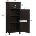 thumbnail image 2 of Bathroom Storage Cabinet, Freestanding Floor Cabinet with Drawers & Doors, Narrow Towel Storage for Small Bathroom, Wooden Storage Cabinet for Laundry Room, Living Room, Bedroom (Brown), 2 of 18