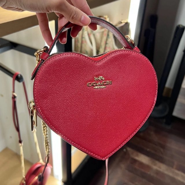 corazón coach bolsas de mujer C5118 C5119 Bolso De Cadena De Cuero En Forma De Corazón Hombro Único Bandolera