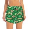 thumbnail image 2 of Picia Leopard Print Pattern Women's 2 in 1 Athletic Running Shorts High Waisted Workout Casual Gym Sweat Shorts with Comfy Liner Zipper Pockets-X-Large, 2 of 9