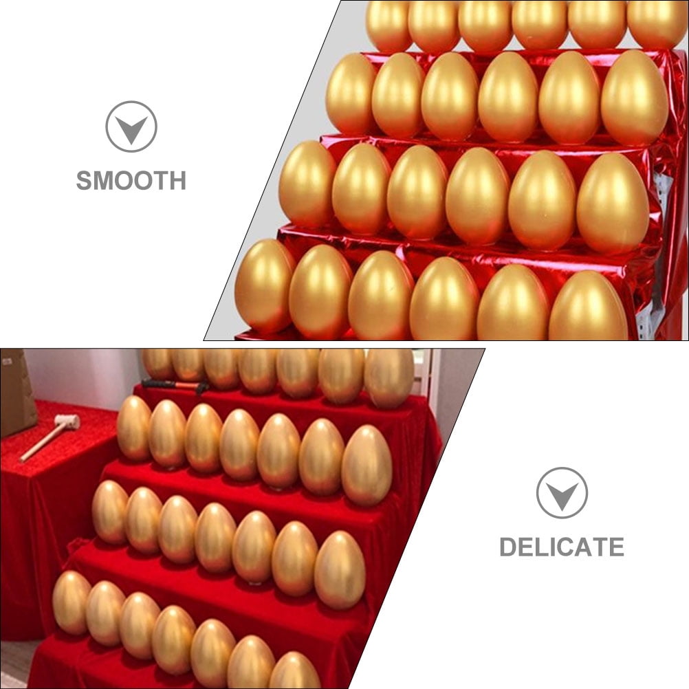OUNONA 6Pcs Empty Golden Eggs Wedding Party Lottery Egg Multi-functional Golden Easter Egg