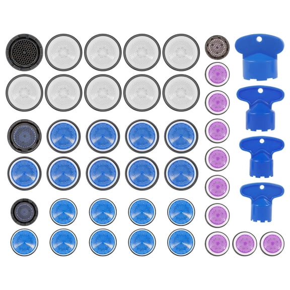 40 Pcs Multi Size Plastic Faucet Aerator Professional Fluid Regulationcolor)