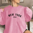 thumbnail image 2 of WREESH Women's Oversized Crewneck Sweatshirt Letter Printed Long Sleeve Loose Fit Soft Pullover Tops Pink, 2 of 4