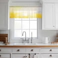 thumbnail image 3 of Yellow Gray Valance Curtains for Kitchen/Living Room/Bathroom/Bedroom Window, Rod Pocket Small Topper Half Short Window Curtains Voile Sheer Scarf, White Modern Oil Painted Abstract 60"x18", 3 of 8