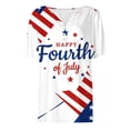 thumbnail image 4 of Vetsdori Summer Shirts for Women American Flag 3/4 Sleeve Pullover Graphic Casual,July 4th Red White and Blue Independence Day Juniors Tops V-Neck, 4 of 5