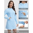 thumbnail image 4 of Women's UPF 50+ Sun Protection Swim Cover Up Long Sleeve SPF UV Hoodie Jacket, Lightweight Beach Rash Guard Shirts Skyblue L, 4 of 7