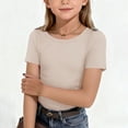 thumbnail image 2 of UAYOTSE Girls Shirts Cotton Short Sleeve Shirts for Girls Kids T-Shirts Tees Summer Tops,Sizes 7-8 Years, 2 of 4