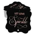 thumbnail image 1 of Inkdotpot Real Rose Gold Foil Bracket Shape Paper Hang Tags Let Love Sparkle Wedding Favor Tags Pack Of 50, 1 of 1