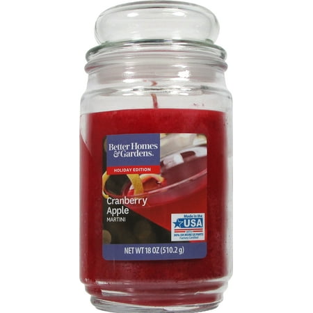 Better Homes Gardens 18 Ounce Cranberry Apple Martini Jar Candle