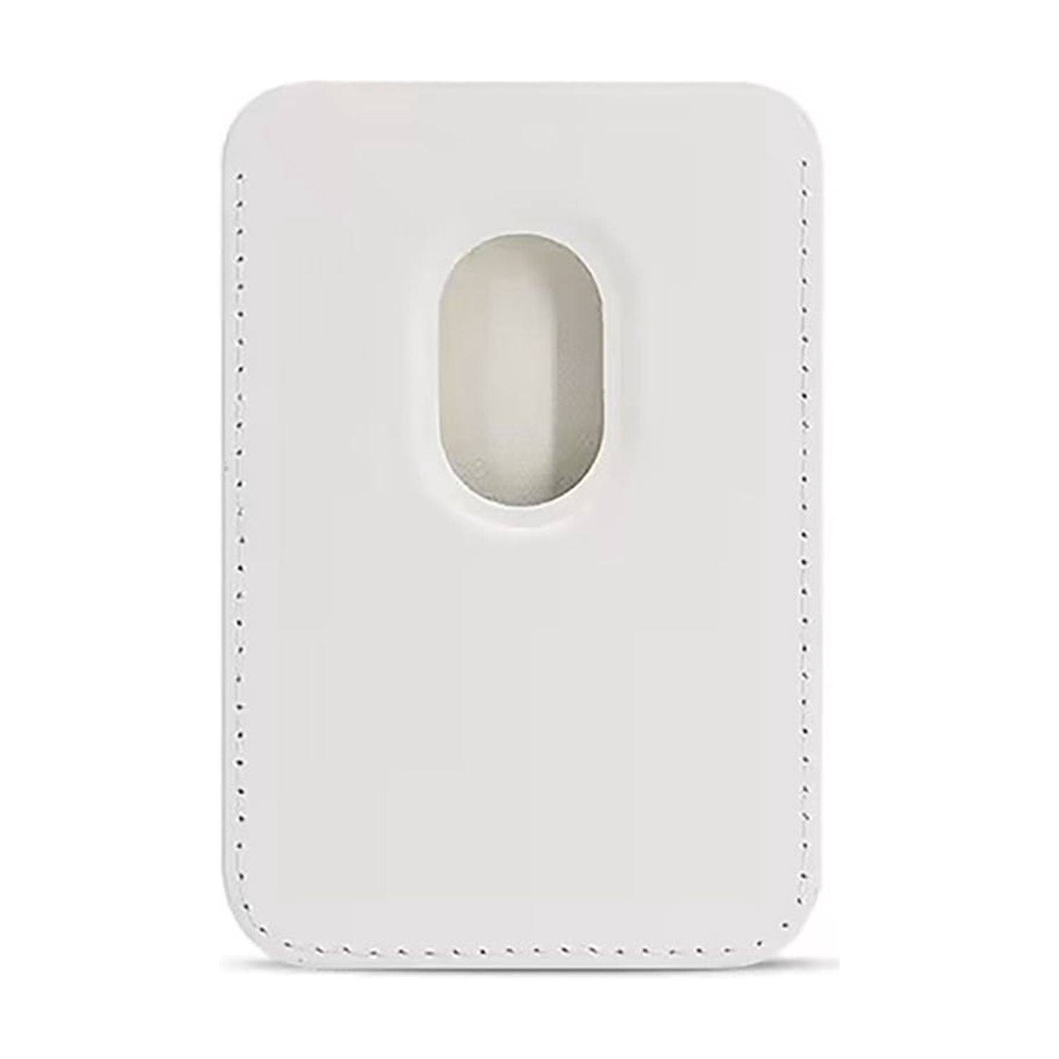 Slim Leather Magnetic Wallet for Cards - White