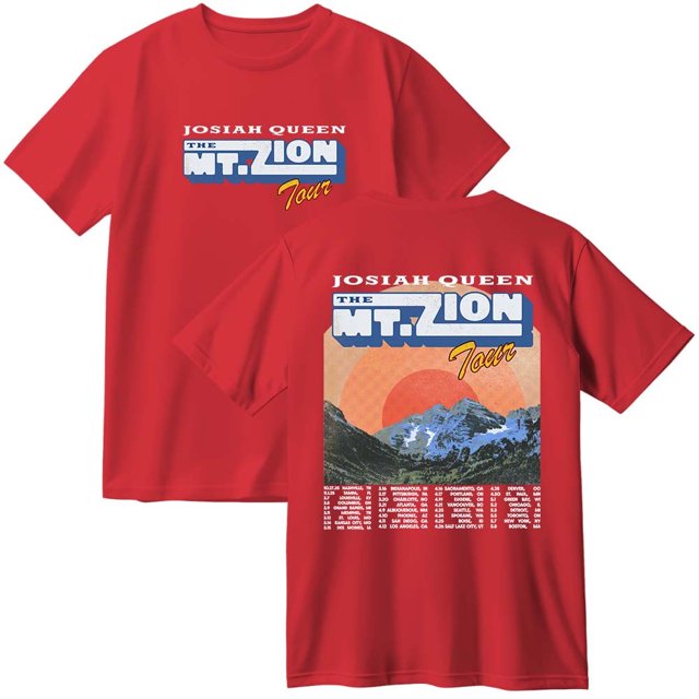 Josiah Queen The Mt. Zion Tour Merch Camiseta de algodón Mujeres Hombres Moda Cuello Redondo Camiseta de Manga Corta