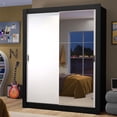 thumbnail image 2 of Ropero Closet Madesa Dallas 2 Puertas 1 Espejo Negro/Blanco, 2 of 5