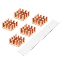 Uxcell Copper Heatsink 9x9x5mm with Self Adhesive for IC Chipset Cooler 5pcs