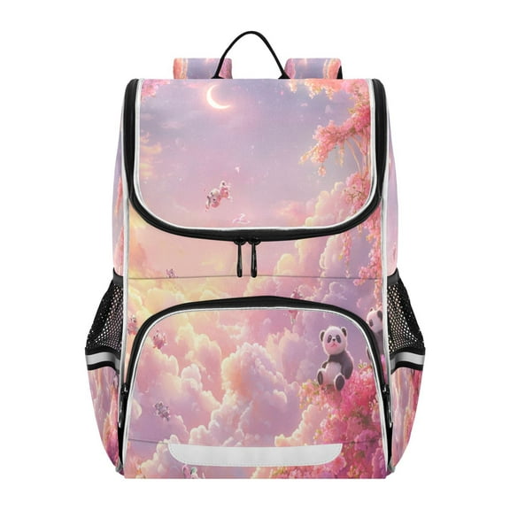YAZAOO School Backpack Travel Bag Bookbags Bookbags Whimsical Panda Realm Pattern