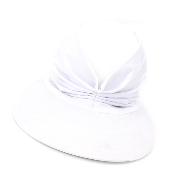 Sonducket ¡Novedad de 2021! Sombrero de verano a la moda, gorra con visera para mujer, gorra de playa hueca elástica antiultravioleta, gorra informal Sombreros Blanco