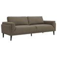 thumbnail image 5 of Benjara Fiza 2pc Living Room Sofa Set, Track Arms, Mitred Accents, Brown, 5 of 9