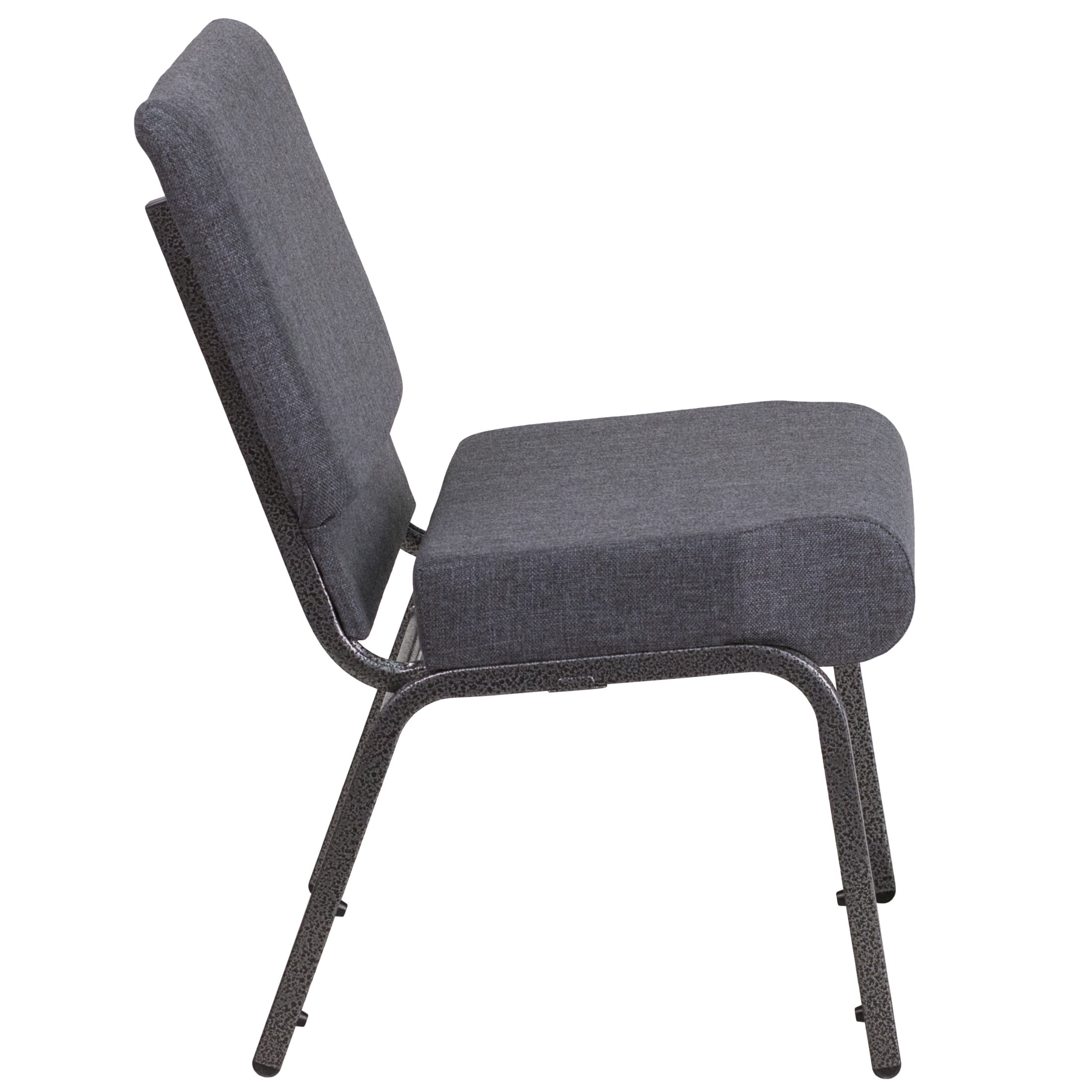 Flash Furniture Hercules Series 21"W Upholstered Church Chair with Book Pouch, Dark Gray